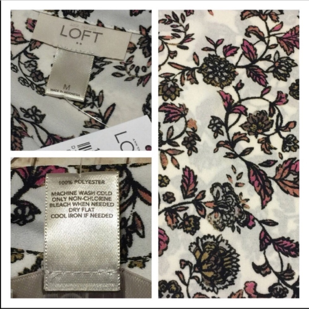 NWT LOFT Portofino Style Floral Blouse - Picture 7 of 8